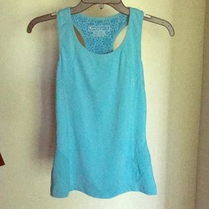 Blue workout tank top